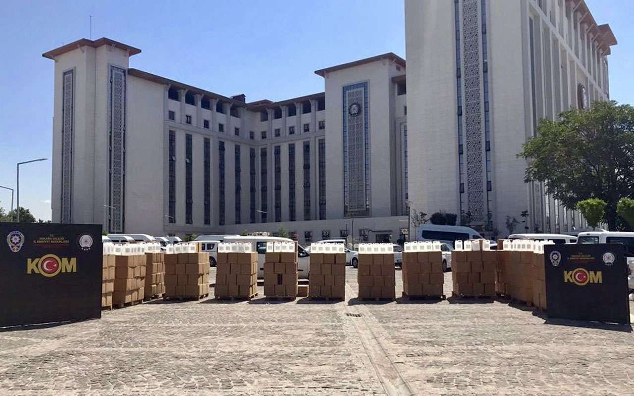 Ankara&rsquo;da bayram &ouml;ncesi binlerce litre etil alkol ele ge&ccedil;irildi