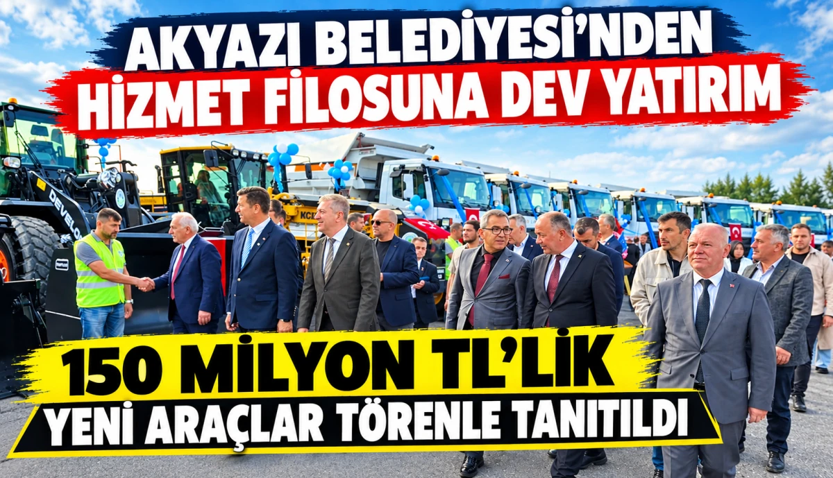 Akyazı Belediyesi&rsquo;nden Hizmet Filosuna Dev Yatırım: 150 Milyon TL&rsquo;lik Yeni Ara&ccedil;lar T&ouml;renle Tanıtıldı