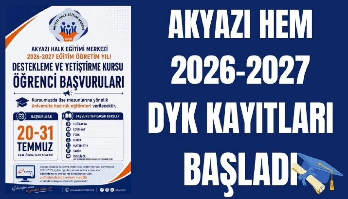 Akyazı HEM&rsquo;de &Uuml;niversiteye Hazırlık Kursları Başlıyor!