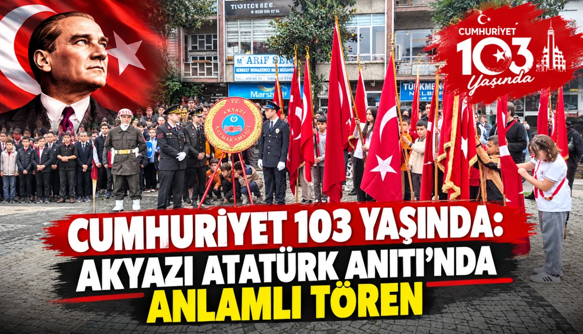 Akyazı&rsquo;da 29 Ekim Cumhuriyet Bayramı Coşkusu &Ccedil;elenk Sunumuyla Başladı