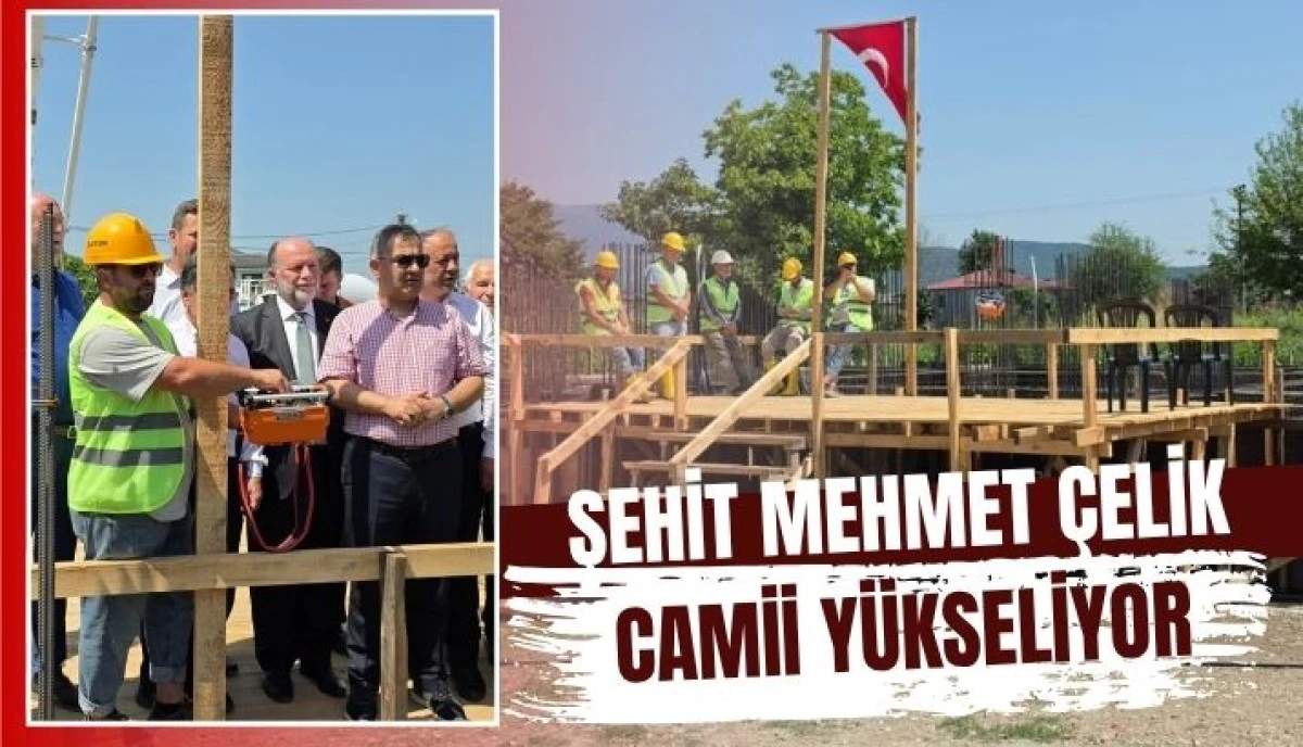 Akyazı'da &Ccedil;ifte Sevin&ccedil; Şehit Mehmet &Ccedil;elik Camii ve Kur'an Kursu'nun Temeli Atıldı