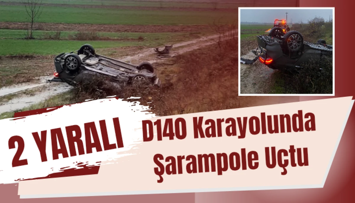 Akyazı'da Kontrolden &Ccedil;ıkan Otomobil Şarampole U&ccedil;tu