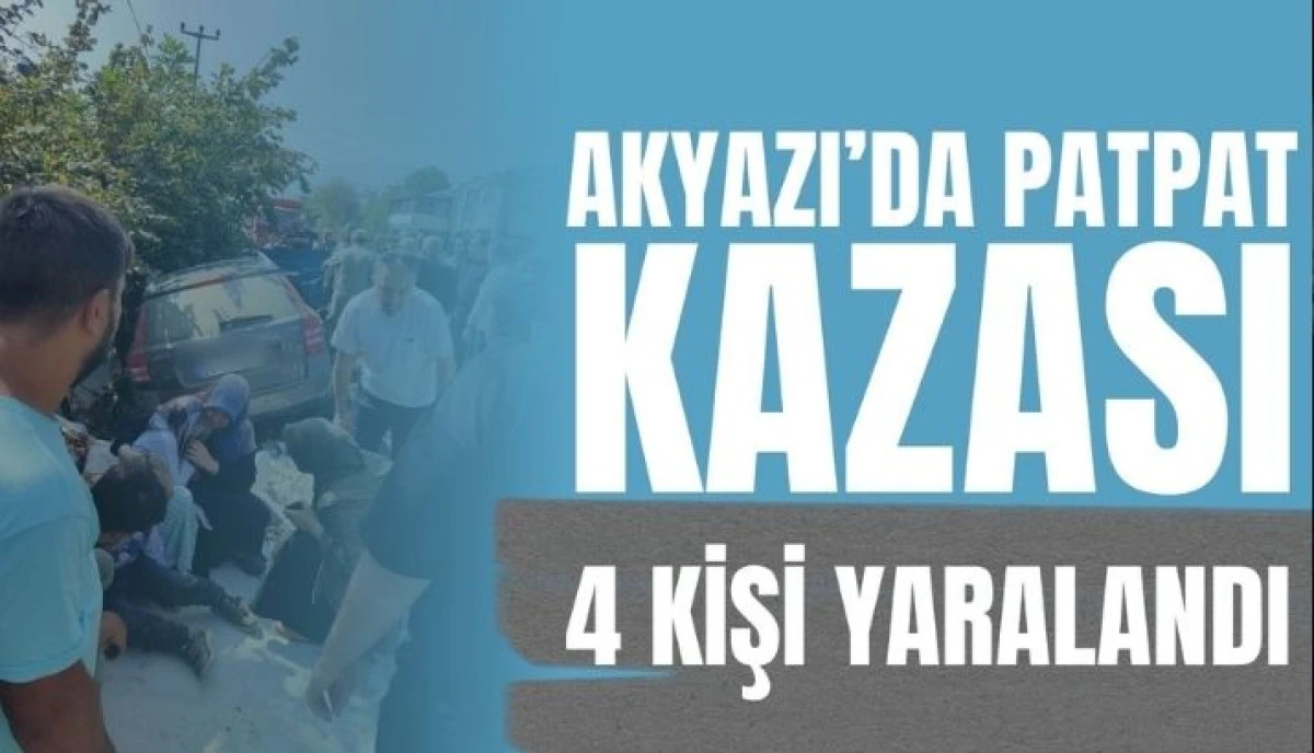 Akyazı'da Feci Kaza: Patpata &Ccedil;arpan Otomobil Fındıklığa Savruldu, 4 Yaralı