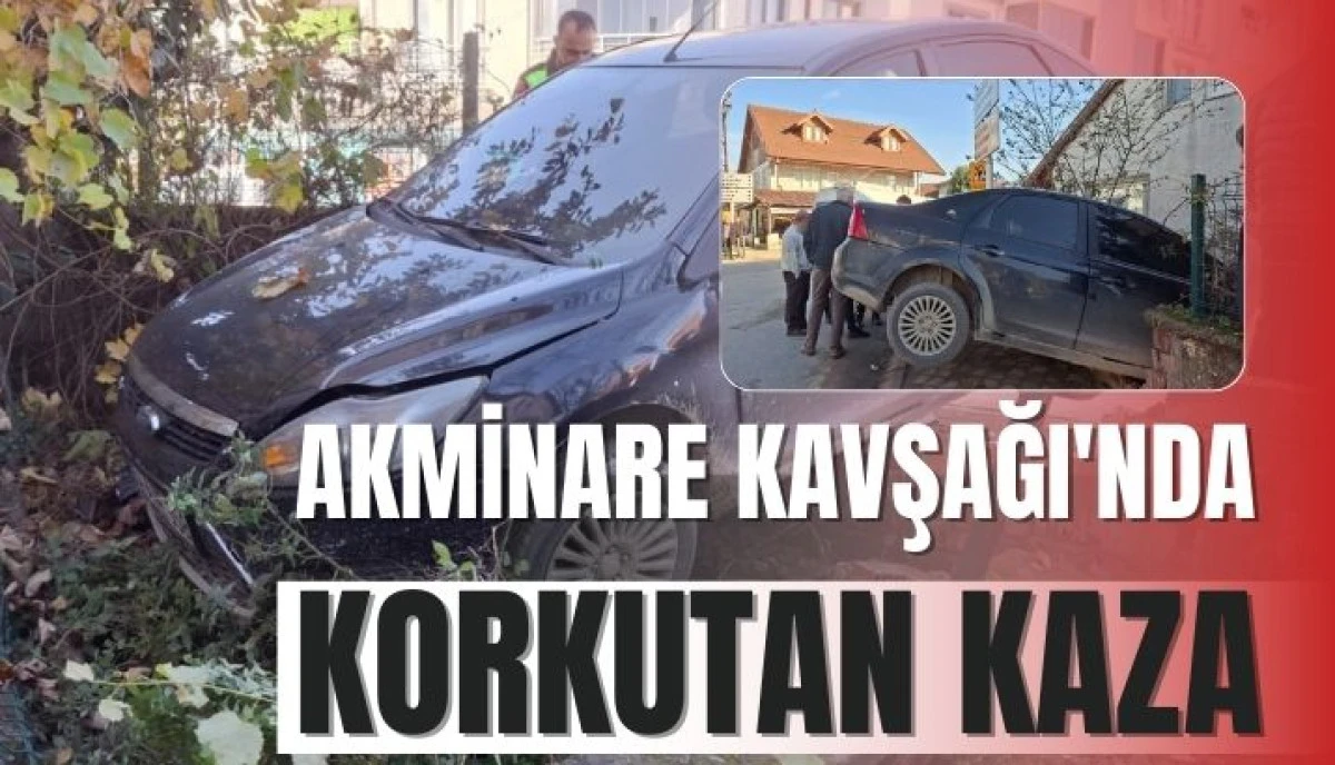Akyazı&rsquo;da Korkutan Kaza: Kontrolden &Ccedil;ıkan Otomobil Bah&ccedil;eye Daldı