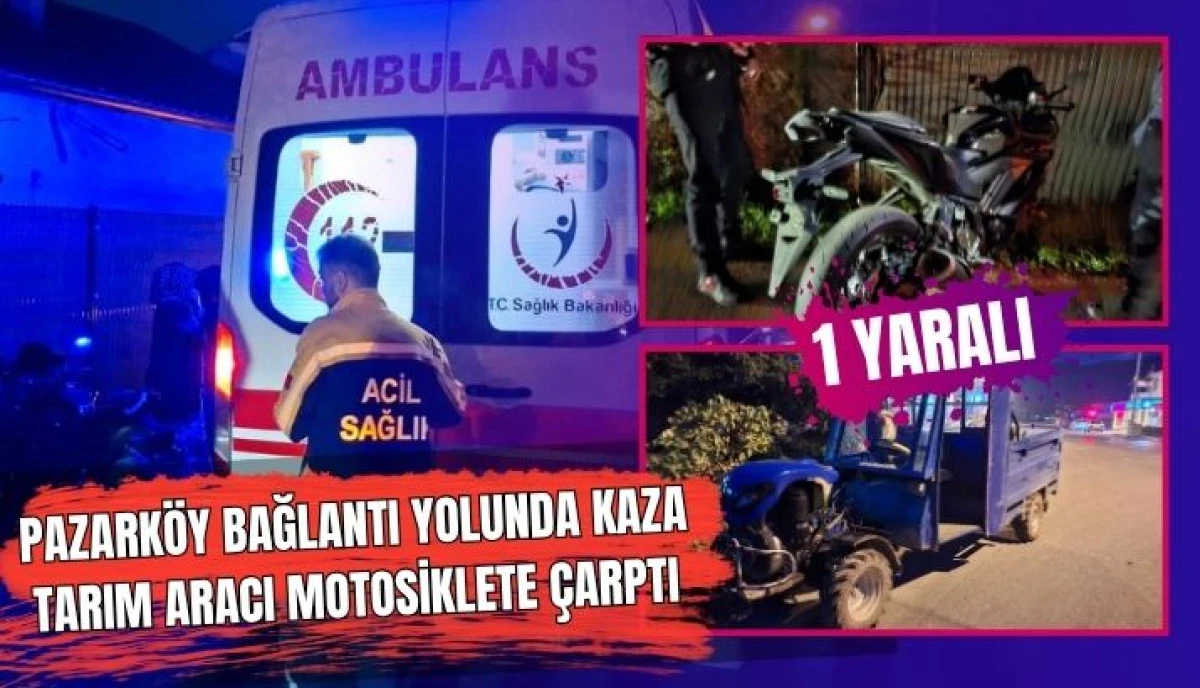 Akyazı'da Korkutan Kaza Motosiklet Sürücüsü Yaralandı
