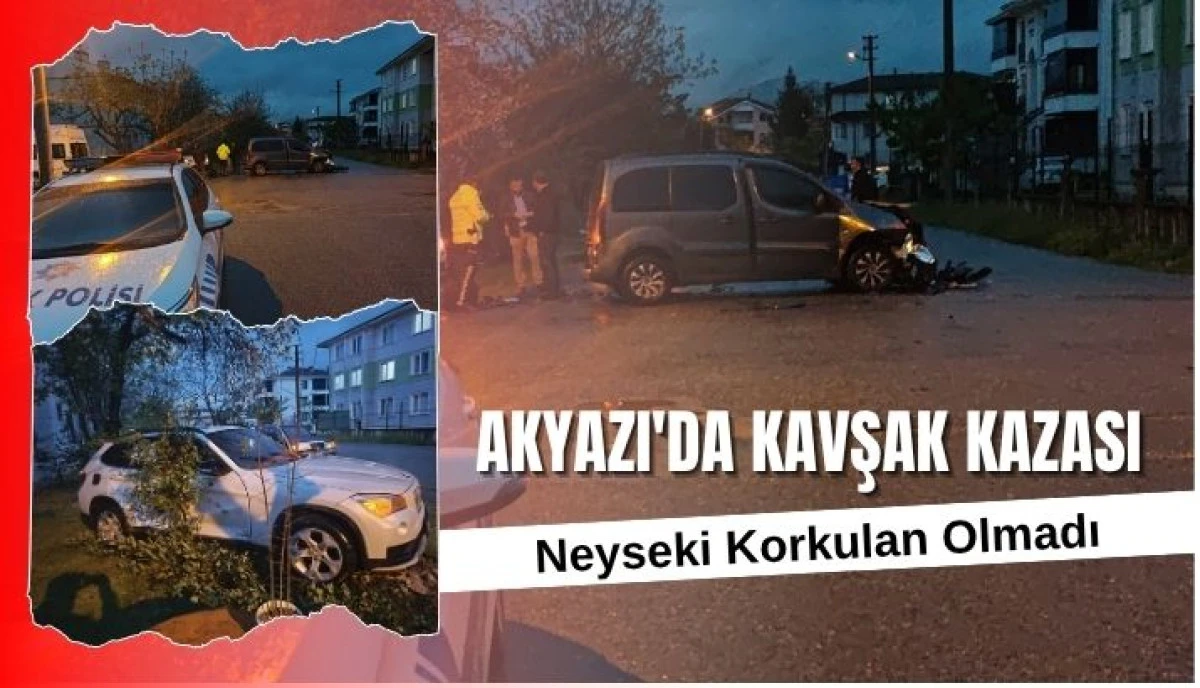 Akyazı&rsquo;da Maddi Hasarlı Trafik Kazası