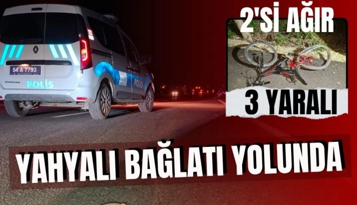 Akyazı'da Motosiklet Bisikletle &Ccedil;arpıştı: 2'si Ağır 3 Yaralı