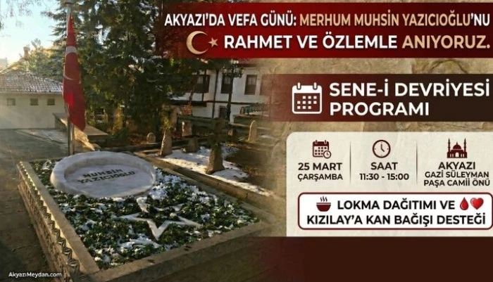 Akyazı&rsquo;da Muhsin Yazıcıoğlu İ&ccedil;in Anlamlı Program: Lokma İkramı ve Kan Bağışı