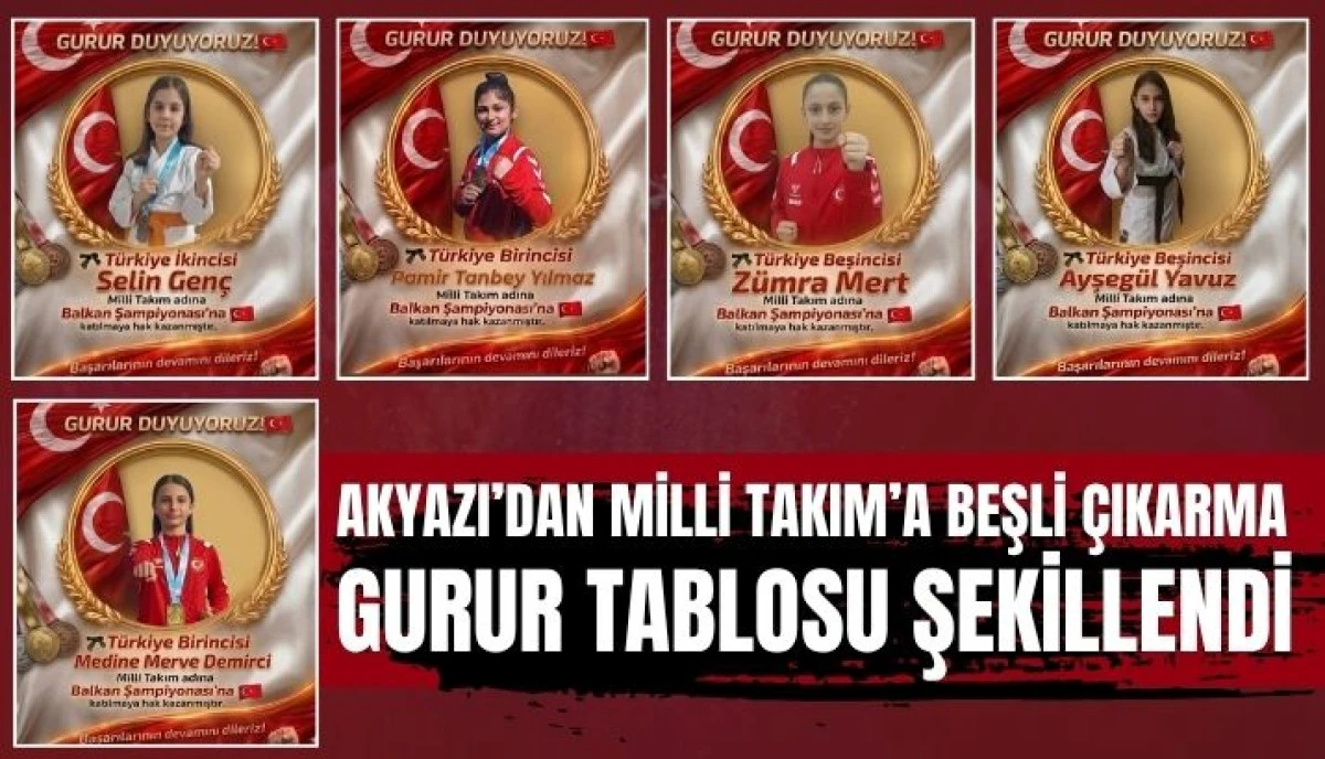 Akyazı&rsquo;dan Milli Takım&rsquo;a Beşli &Ccedil;ıkarma: Gurur Tablosu Şekillendi