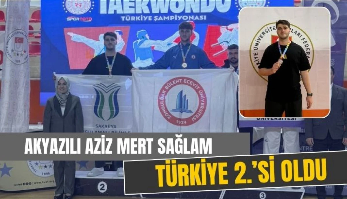 Akyazılı Milli Sporcu Aziz Mert Sağlam T&uuml;rkiye İkincisi Oldu