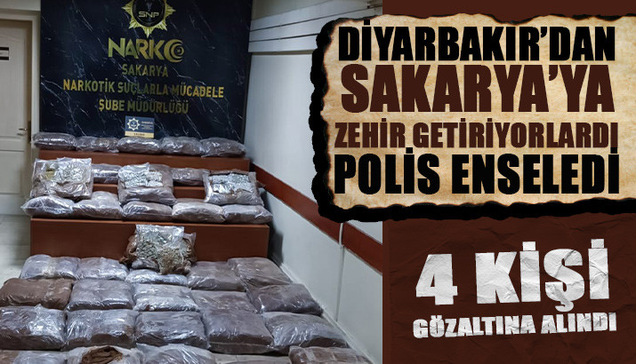 Diyarbakır’dan Sakarya zehir getiriyorlardı polis enseledi
