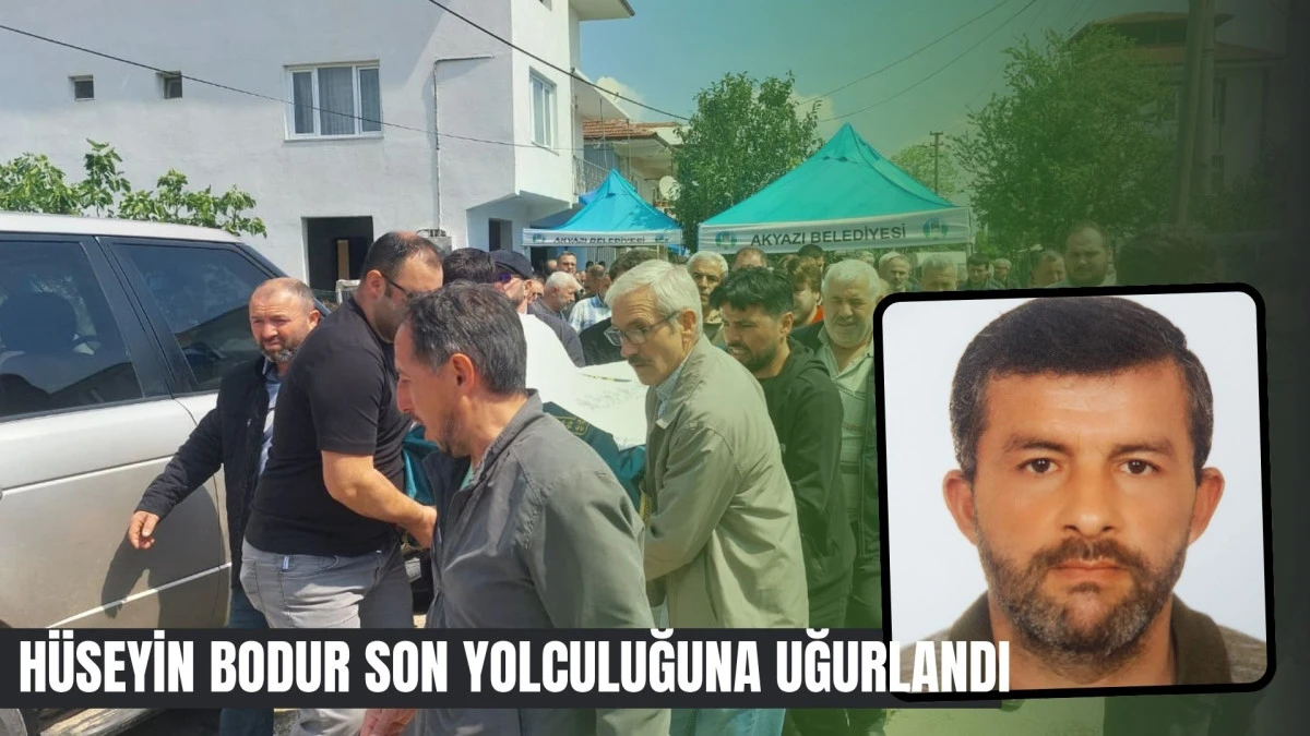 Hendek OSB&rsquo;deki fabrikada &uuml;zerine rulo sac d&uuml;şmesi sonucu feci şekilde can veren Akyazılı iş&ccedil;i H&uuml;seyin Bodur, g&ouml;zyaşları arasında son yolculuğuna uğurlandı.