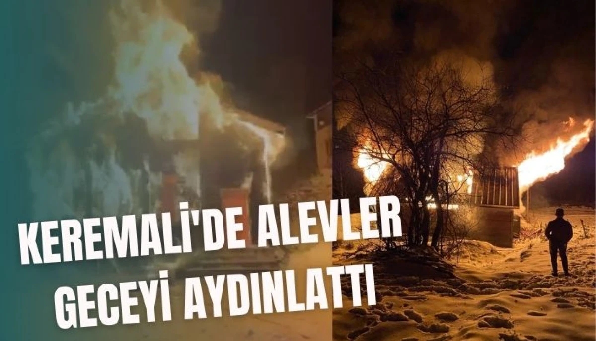 Keremali Yaylası&rsquo;nda Geceyi Alevler Aydınlattı: Kar ve Buzlanma İtfaiyeyi Durdurdu