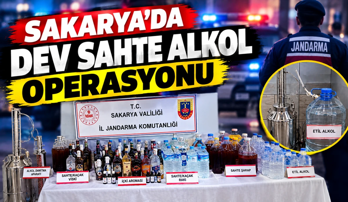Sakarya&rsquo;da Dev Sahte Alkol Operasyonu 3 İl&ccedil;ede 5 Ş&uuml;pheli Yakalandı