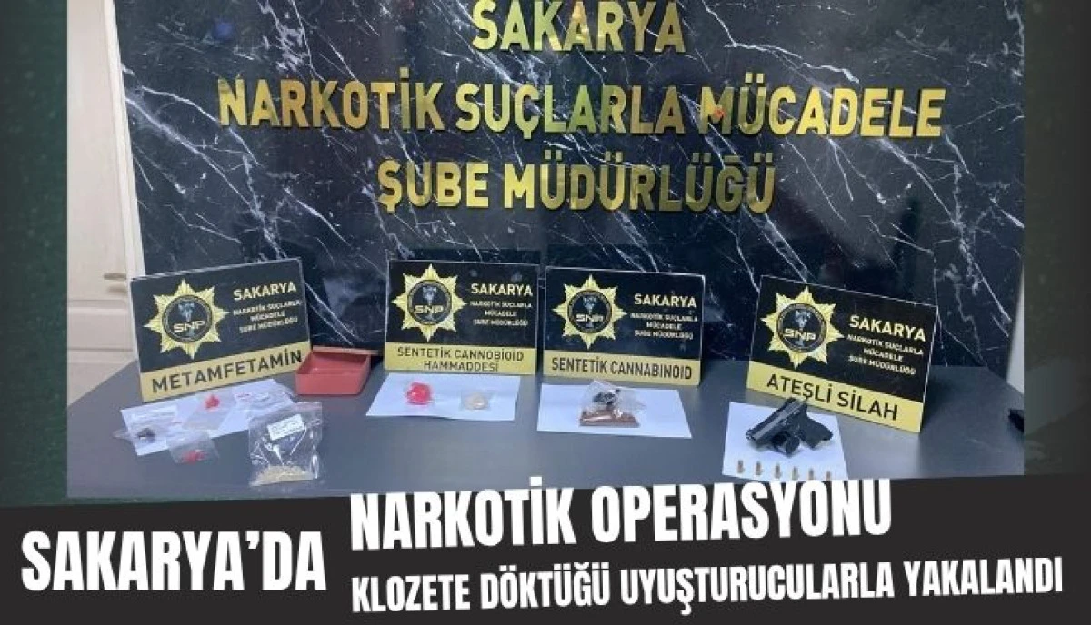 Sakarya&rsquo;da Narkotik Operasyonu Klozete D&ouml;kmeye &Ccedil;alıştığı Uyuşturucularla Yakalandı