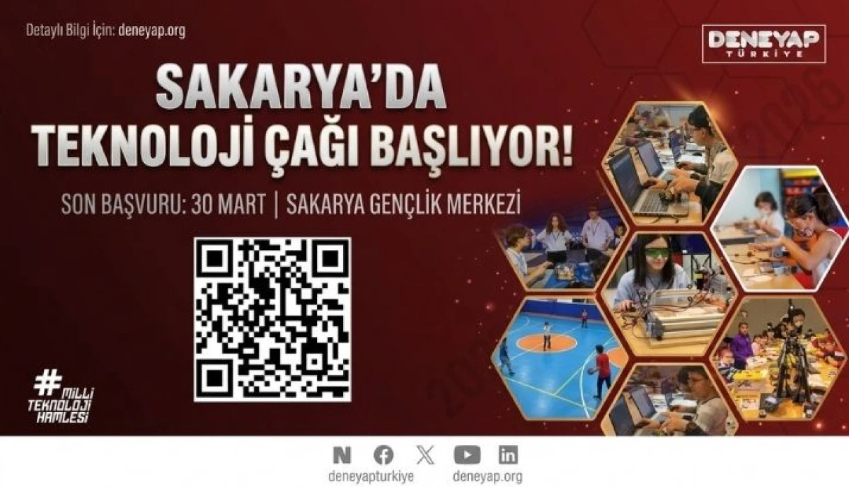 SAKARYA&rsquo;NIN TEKNOLOJİ YILDIZLARI YETİŞİYOR: DENEYAP T&Uuml;RKİYE BAŞVURULARI BAŞLADI!