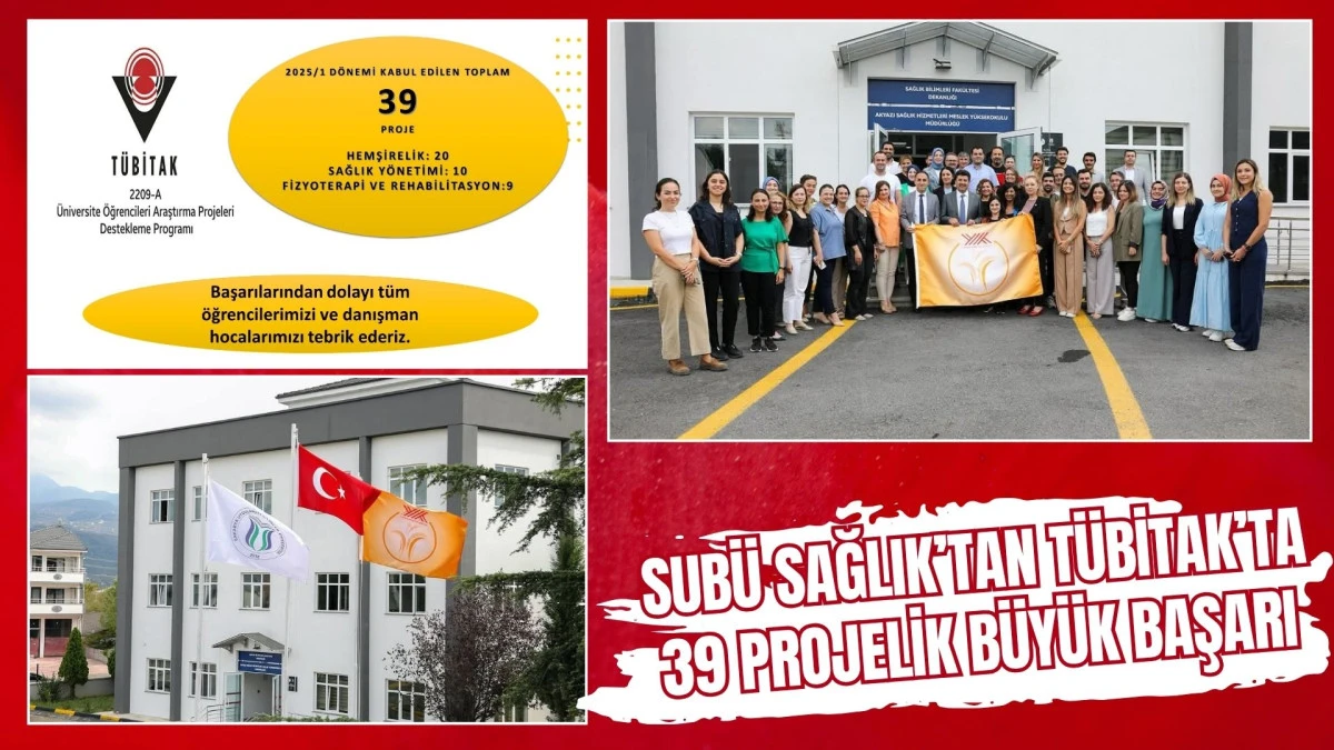 SUB&Uuml; Sağlık Bilimleri Fak&uuml;ltesi&rsquo;nden T&Uuml;BİTAK&rsquo;ta B&uuml;y&uuml;k Başarı 39 Proje Desteklenmeye Hak Kazandı